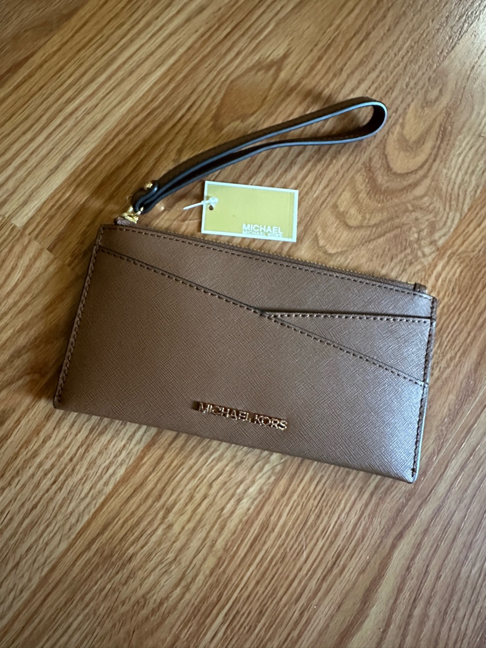 Michael Kors Metallic Bronze Saffiano Wristlet Wallet
